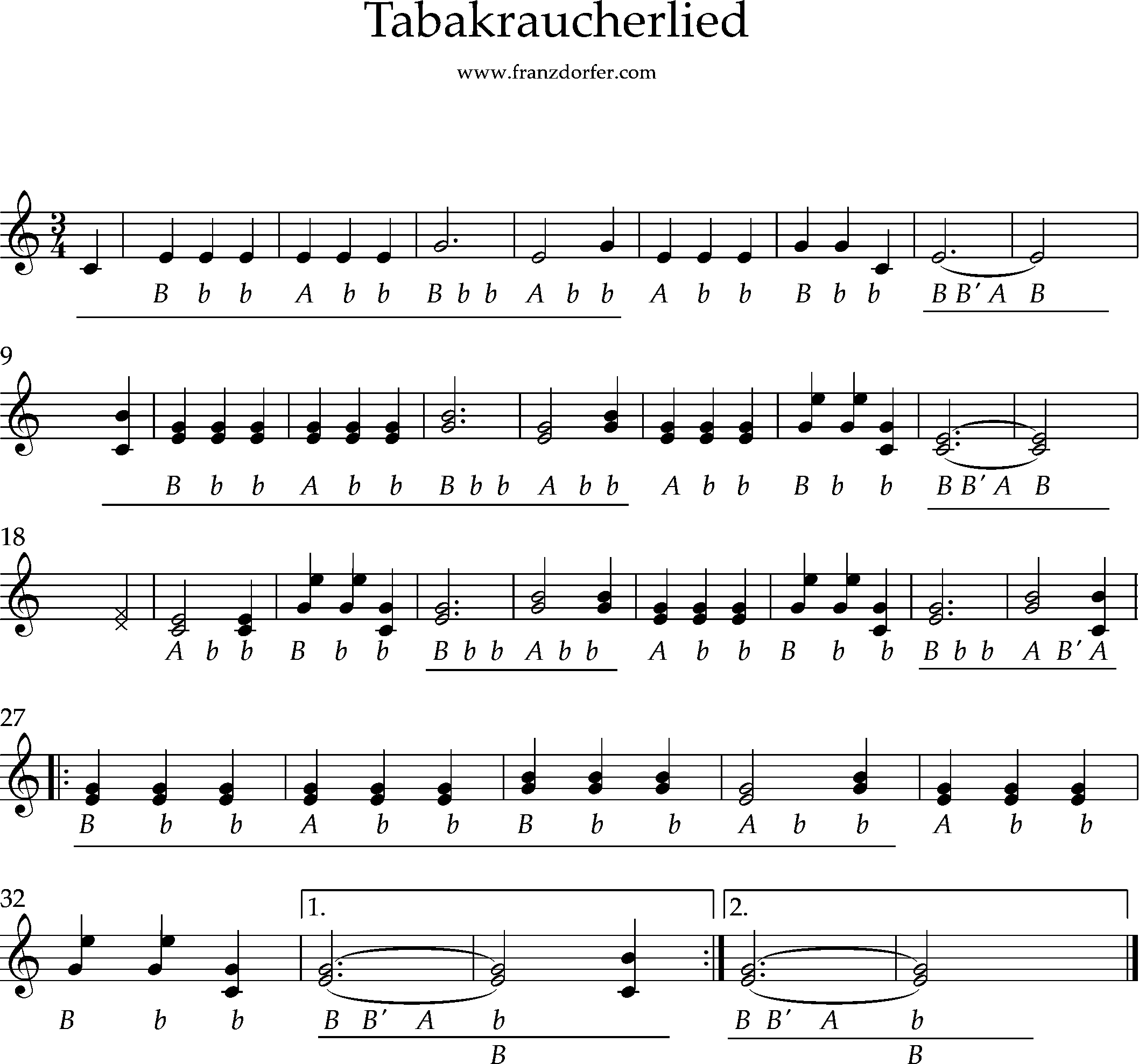 Steirische harmoniks lernen- Tabakraucherlied ohne punktierte